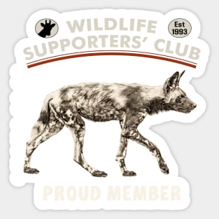 African Wild Dog on the Prowl Wildlife Supporters' Club Sticker